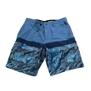 Realtree Fishing Cargo Shorts Blue Camo Utility Outdoor Gorpcore Performance M
